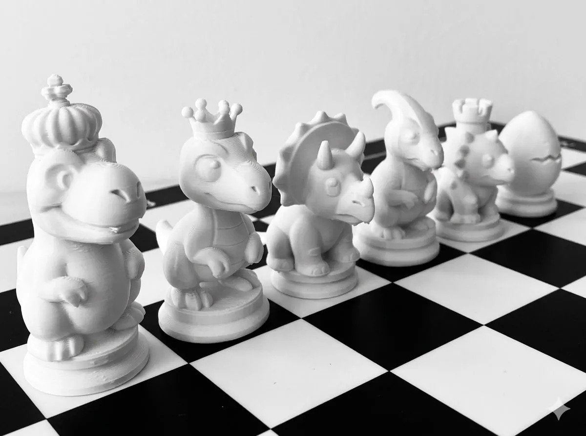 Ajedrez De Dinosaurios Impreso En 3d
