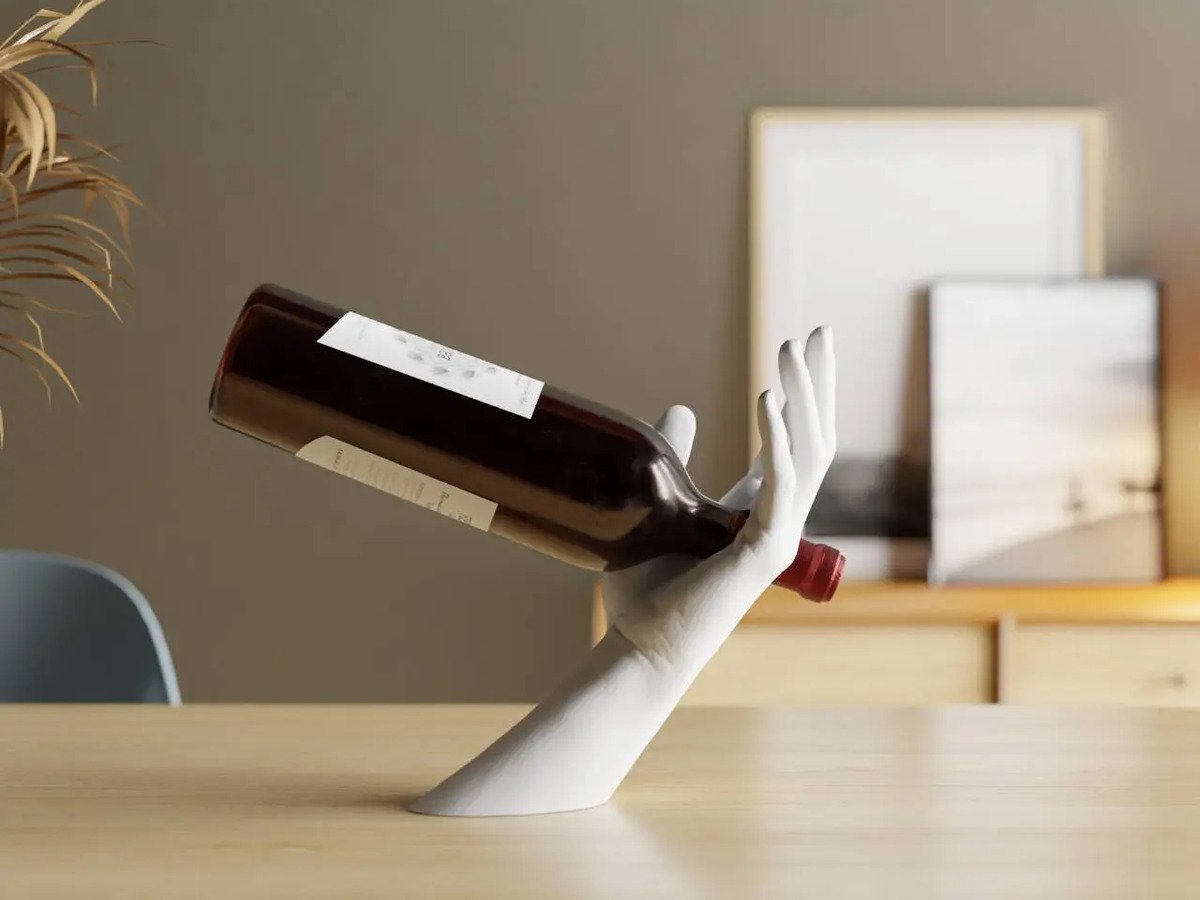 Exhibidor De Vino Impreso En 3d Blanco