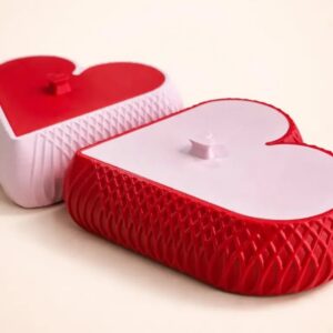 Caja De Regalo, En Forma De Corazón Impreso En 3d Rosa