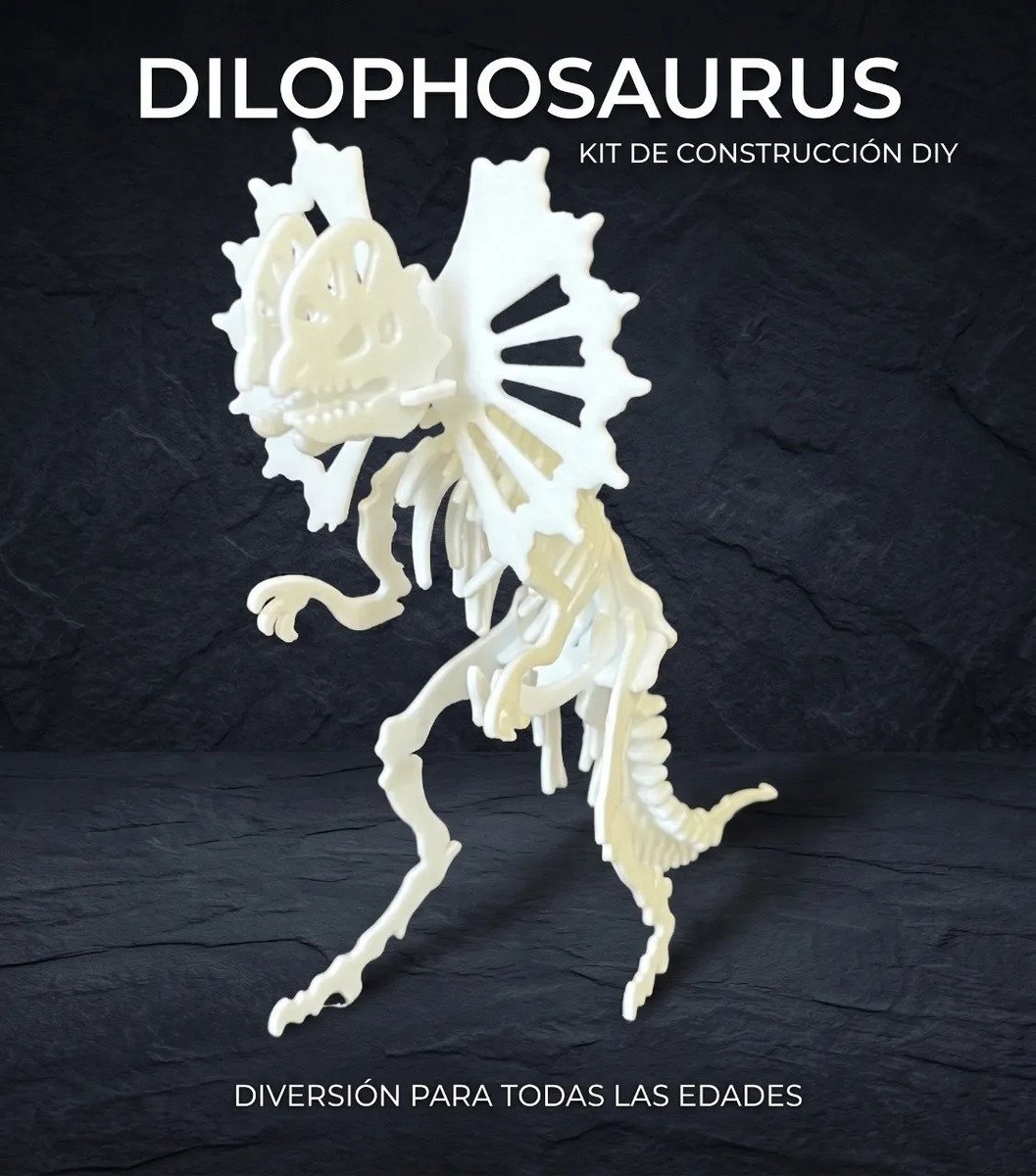 Kit De Construcción Esqueleto De Dinosaurio 3d 1 Dilophosaurus