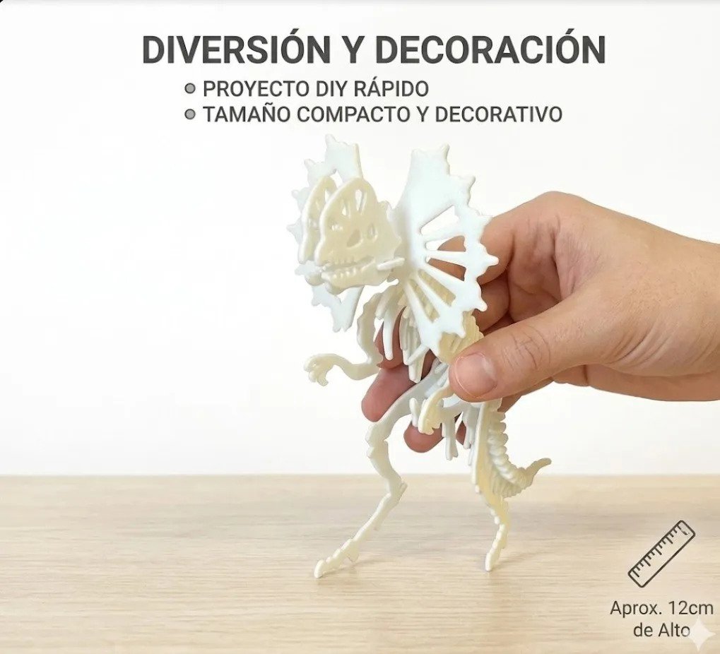 Kit De Construcción Esqueleto De Dinosaurio 3d 1 Dilophosaurus